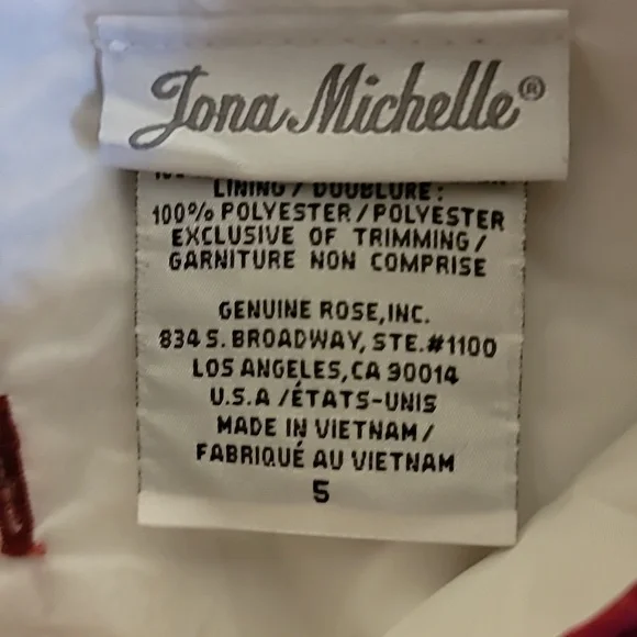 Jona Michelle Red Lace Party Dress Size 5, Girls - Picture 3 of 7